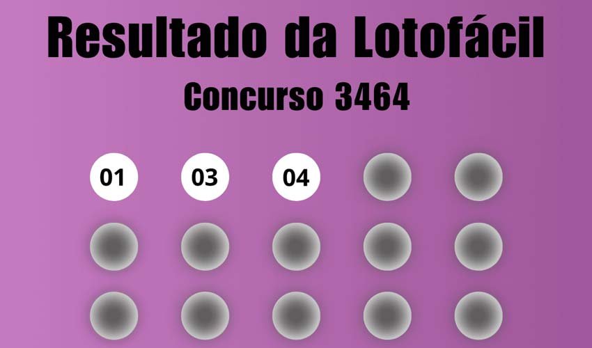 Lotofácil 3464 resultado